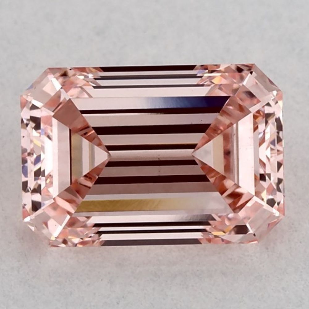 1.02 Carat Fancy Vivid Pink-VS1 Emerald Cut Lab-Grown Diamond (IGI Certified)